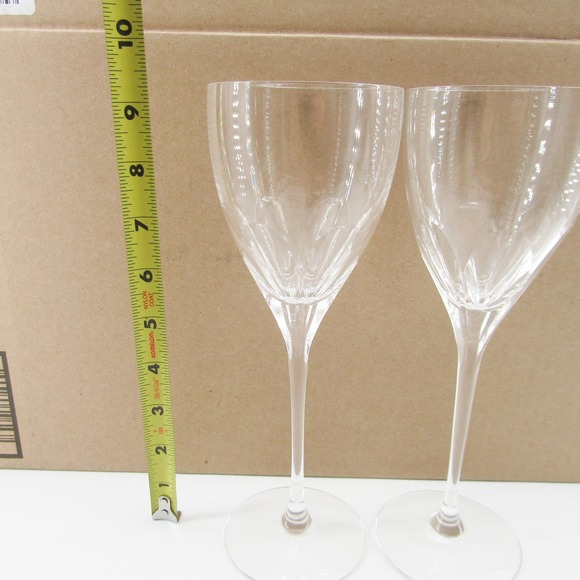 Kate Spade Lenox Harrison Crystal Wine Glasses Set of 2 Etched Stemware - Picture 8 of 9